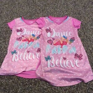 Two jojo siwa girls dresses bright pink cotton